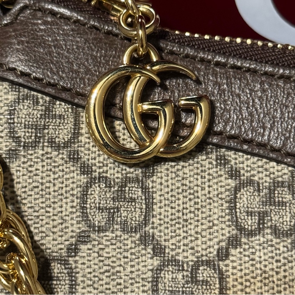 New in box Gucci Ophidia small shoulder bag beige and dark brown GG Supreme - Picture 9 of 16